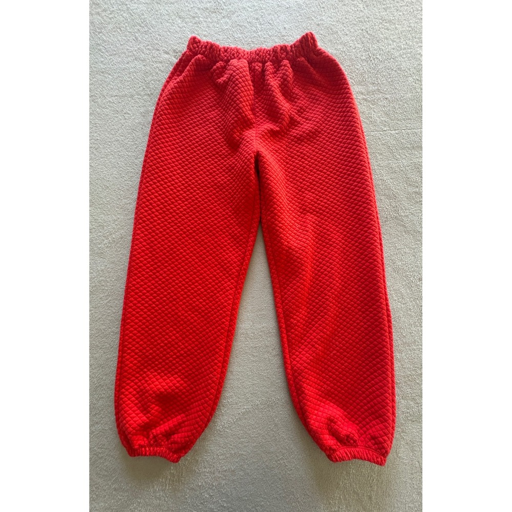 Princess Polly Red Quilted Diamond Texture Jogger Sweatpants Womens US 8